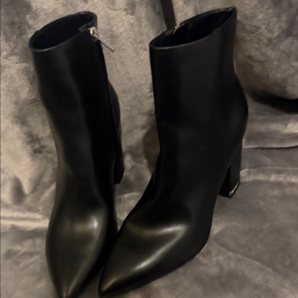 Calvin Klein Sleek Black Ankle Booties - Picture 3 of 7